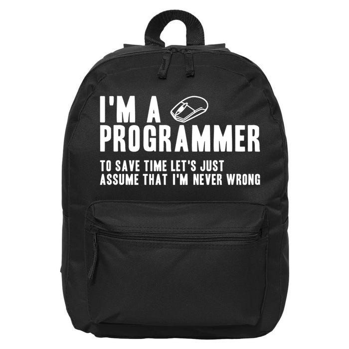 Programmer Is Always Right Software Engineer Programming Gift 16 in Basic Backpack