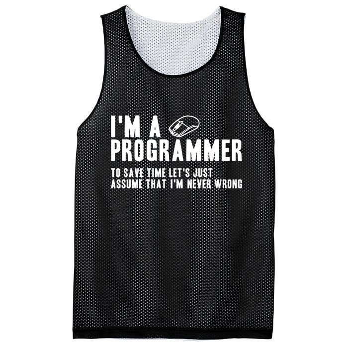 Programmer Is Always Right Software Engineer Programming Gift Mesh Reversible Basketball Jersey Tank
