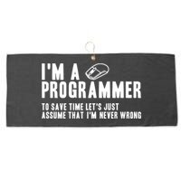 Programmer Is Always Right Software Engineer Programming Gift Large Microfiber Waffle Golf Towel