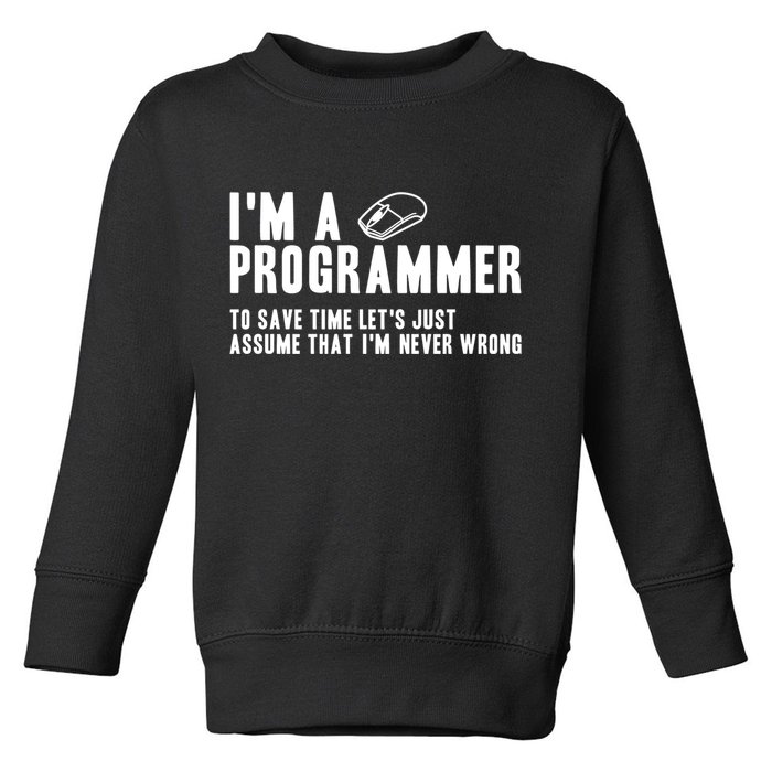 Programmer Is Always Right Software Engineer Programming Gift Toddler Sweatshirt