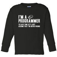 Programmer Is Always Right Software Engineer Programming Gift Toddler Long Sleeve Shirt