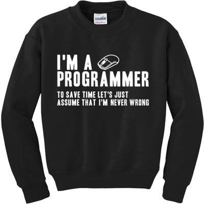 Programmer Is Always Right Software Engineer Programming Gift Kids Sweatshirt