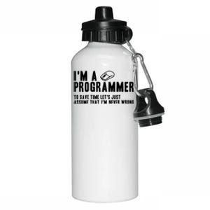 Programmer Is Always Right Software Engineer Programming Gift Aluminum Water Bottle