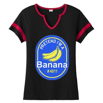 Pretend Im A Banana Lazy Halloween Last Minute Costume Ladies Halftime Notch Neck Tee