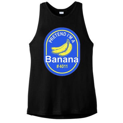 Pretend Im A Banana Lazy Halloween Last Minute Costume Ladies PosiCharge Tri-Blend Wicking Tank