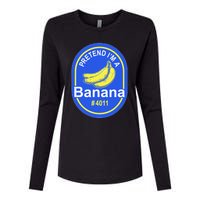 Pretend Im A Banana Lazy Halloween Last Minute Costume Womens Cotton Relaxed Long Sleeve T-Shirt