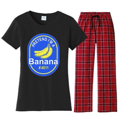 Pretend Im A Banana Lazy Halloween Last Minute Costume Women's Flannel Pajama Set