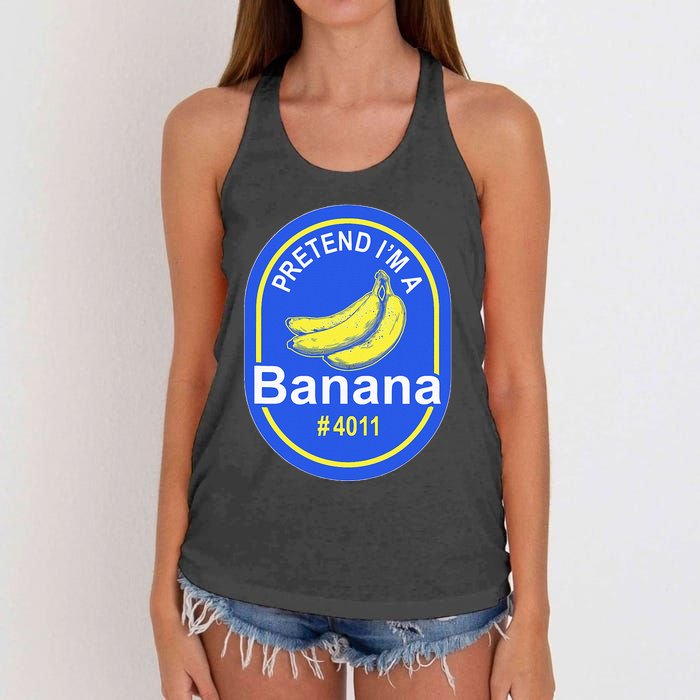 Pretend Im A Banana Lazy Halloween Last Minute Costume Women's Knotted Racerback Tank