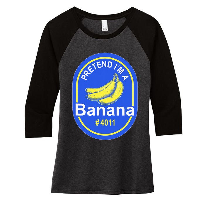 Pretend Im A Banana Lazy Halloween Last Minute Costume Women's Tri-Blend 3/4-Sleeve Raglan Shirt