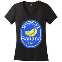 Pretend Im A Banana Lazy Halloween Last Minute Costume Women's V-Neck T-Shirt