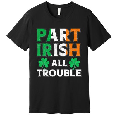 Part Irish All Trouble Funny St Patrick's Day Matching Premium T-Shirt