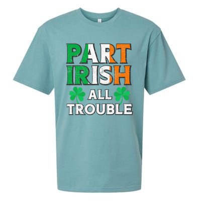 Part Irish All Trouble Funny St Patrick's Day Matching Sueded Cloud Jersey T-Shirt