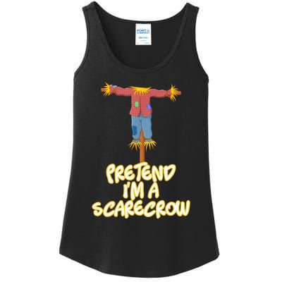 Pretend IM A Scarecrow Halloween Lazy Scarecrow Costume Ladies Essential Tank