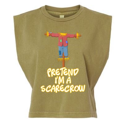 Pretend IM A Scarecrow Halloween Lazy Scarecrow Costume Garment-Dyed Women's Muscle Tee