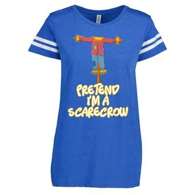 Pretend IM A Scarecrow Halloween Lazy Scarecrow Costume Enza Ladies Jersey Football T-Shirt