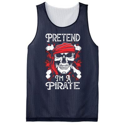 Pretend I'm A Pirate Costume Party Funny Halloween Pirate Mesh Reversible Basketball Jersey Tank