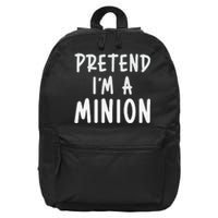 Pretend IM A Minion Costume Party Funny Halloween Minion 16 in Basic Backpack