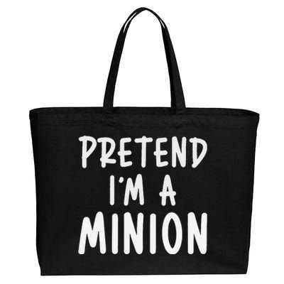 Pretend IM A Minion Costume Party Funny Halloween Minion Cotton Canvas Jumbo Tote