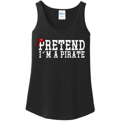 Pretend I'm A Pirate Funny Halloween Costume Ladies Essential Tank