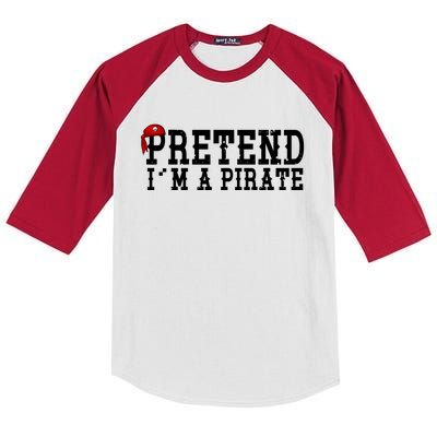 Pretend I'm A Pirate Funny Halloween Costume Kids Colorblock Raglan Jersey