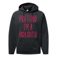 Pretend IM A Highlighter Teacher Halloween Costume Performance Fleece Hoodie