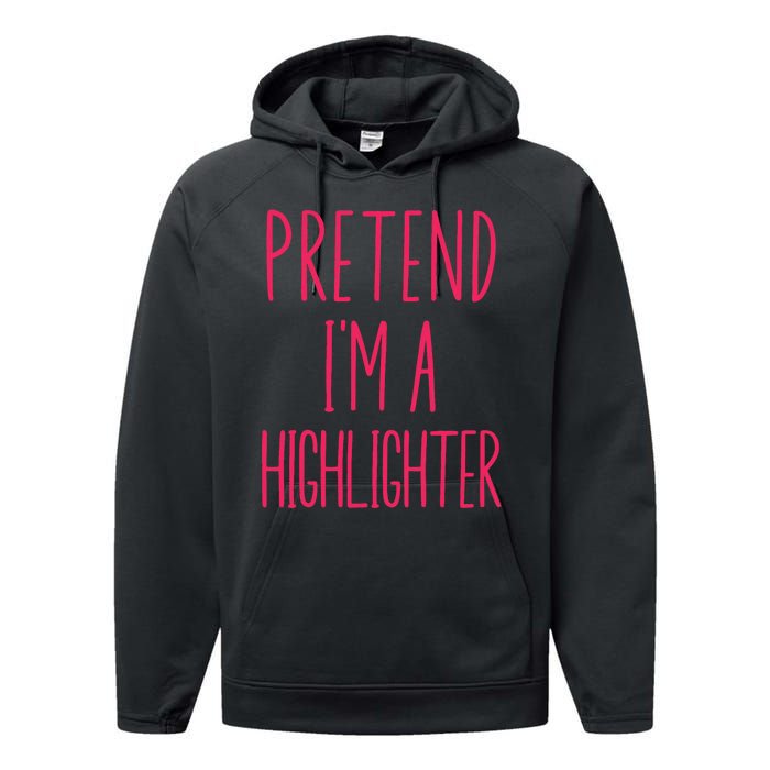 Pretend IM A Highlighter Teacher Halloween Costume Performance Fleece Hoodie