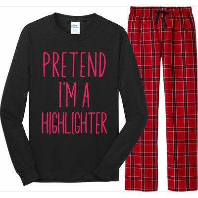 Pretend IM A Highlighter Teacher Halloween Costume Long Sleeve Pajama Set