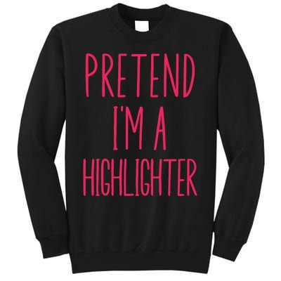 Pretend IM A Highlighter Teacher Halloween Costume Tall Sweatshirt