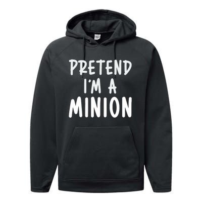 Pretend IM A Minion Costume Party Funny Halloween Minion Performance Fleece Hoodie