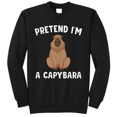 Pretend IM A Capybara Funny Lazy Halloween Costume Sweatshirt