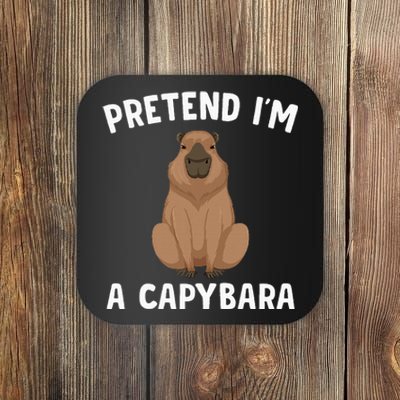 Pretend IM A Capybara Funny Lazy Halloween Costume Coaster