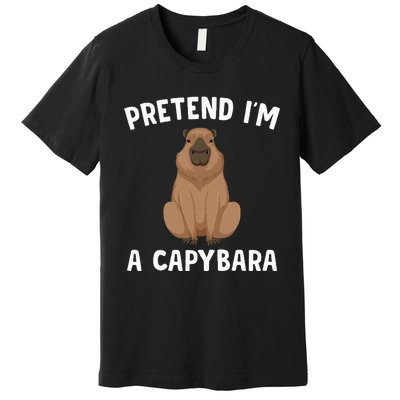 Pretend IM A Capybara Funny Lazy Halloween Costume Premium T-Shirt