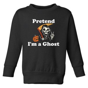 Pretend Im A Ghost Funny Lazy Halloween Party Costume 2024 Premium Toddler Sweatshirt