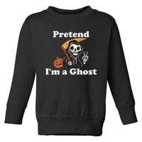 Pretend Im A Ghost Funny Lazy Halloween Party Costume 2024 Premium Toddler Sweatshirt