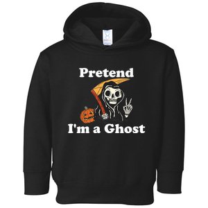 Pretend Im A Ghost Funny Lazy Halloween Party Costume 2024 Premium Toddler Hoodie