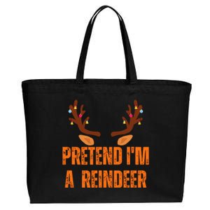 Pretend IM A Reindeer Cute Funny Christmas Holiday Costume Cotton Canvas Jumbo Tote