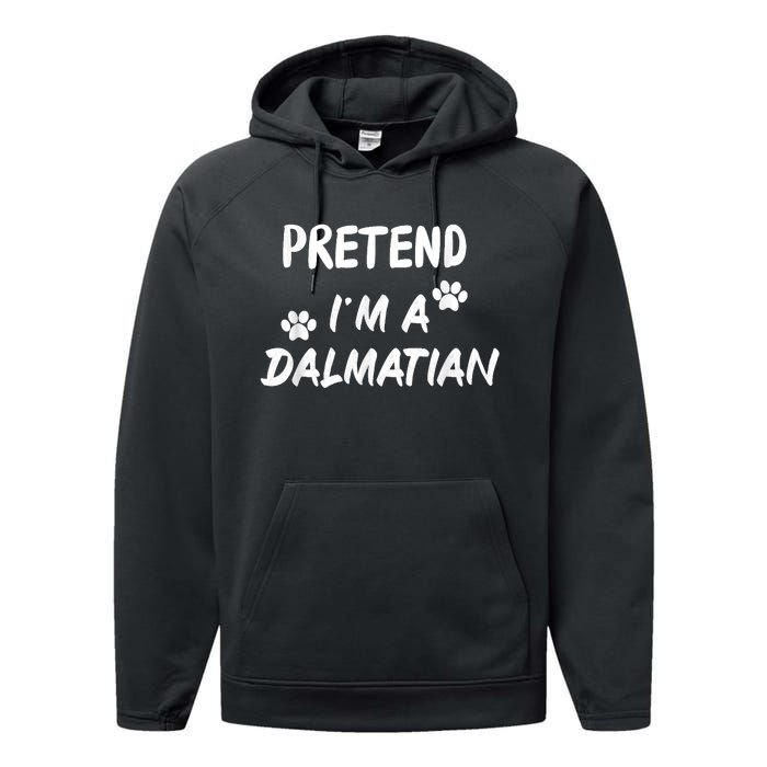 Pretend IM A Dalmatian Dogs Funny Halloween Party Costume Performance Fleece Hoodie