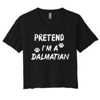 Pretend IM A Dalmatian Dogs Funny Halloween Party Costume Women's Crop Top Tee