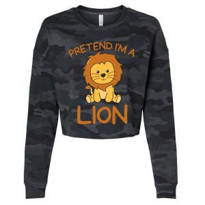 Pretend IM A Lion Halloween Costume Cropped Pullover Crew