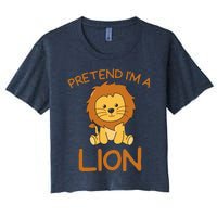 Pretend IM A Lion Halloween Costume Women's Crop Top Tee