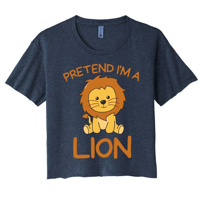 Pretend IM A Lion Halloween Costume Women's Crop Top Tee