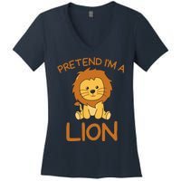 Pretend IM A Lion Halloween Costume Women's V-Neck T-Shirt