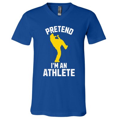 Pretend Im An Athlete Breakdancer Halloween V-Neck T-Shirt