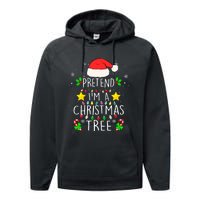 Pretend IM A Christmas Tree Funny Lazy Halloween Costume Performance Fleece Hoodie