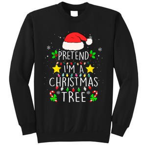 Pretend IM A Christmas Tree Funny Lazy Halloween Costume Sweatshirt