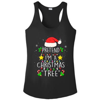 Pretend IM A Christmas Tree Funny Lazy Halloween Costume Ladies PosiCharge Competitor Racerback Tank