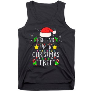 Pretend IM A Christmas Tree Funny Lazy Halloween Costume Tank Top