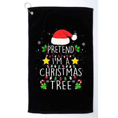 Pretend IM A Christmas Tree Funny Lazy Halloween Costume Platinum Collection Golf Towel