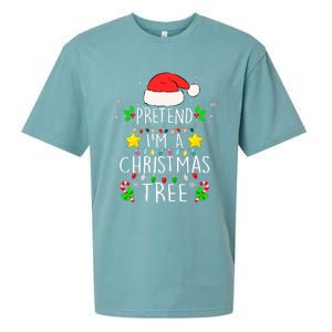 Pretend IM A Christmas Tree Funny Lazy Halloween Costume Sueded Cloud Jersey T-Shirt