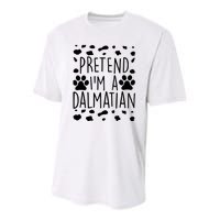 Pretend I'm A Dalmatian Funny Lazy Halloween Dog Costume Youth Performance Sprint T-Shirt